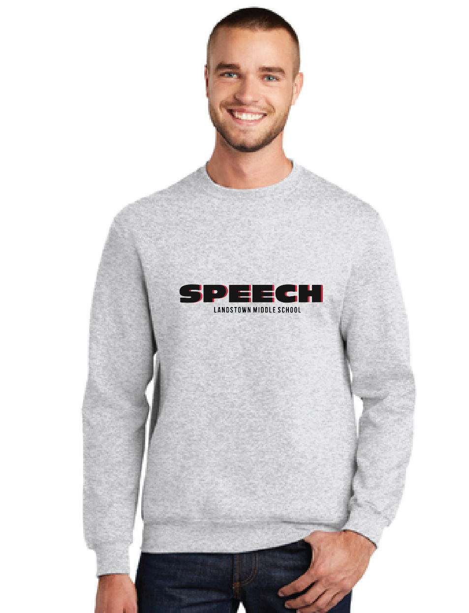 Core Fleece Crewneck Sweatshirt / ASH / Landstown Middle School Speech