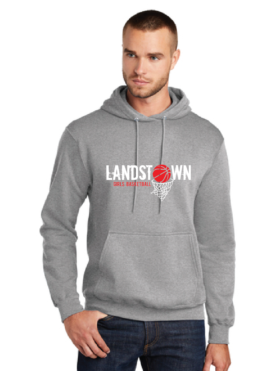 Core Fleece Pullover Hooded Sweatshirt / Athletic Heather / Landstown Middle School Girls Basketball