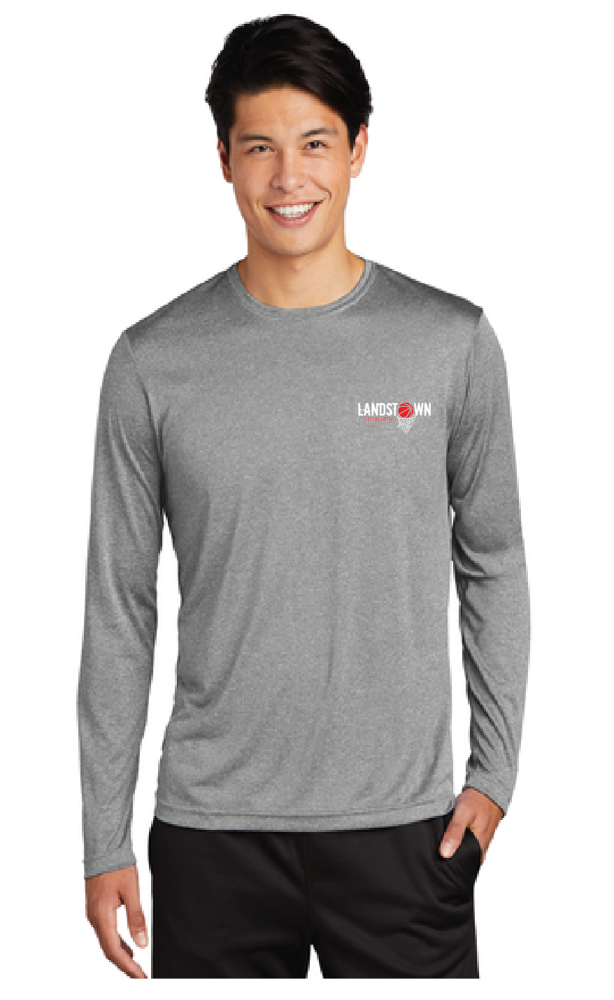 Long Sleeve Heather Contender Tee / Graphite / Landstown Middle School Girls Basketball