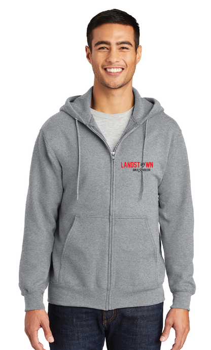 Fleece Full-Zip Hooded Sweatshirt / Athletic Heather / Landstown Middle School Girls Soccer
