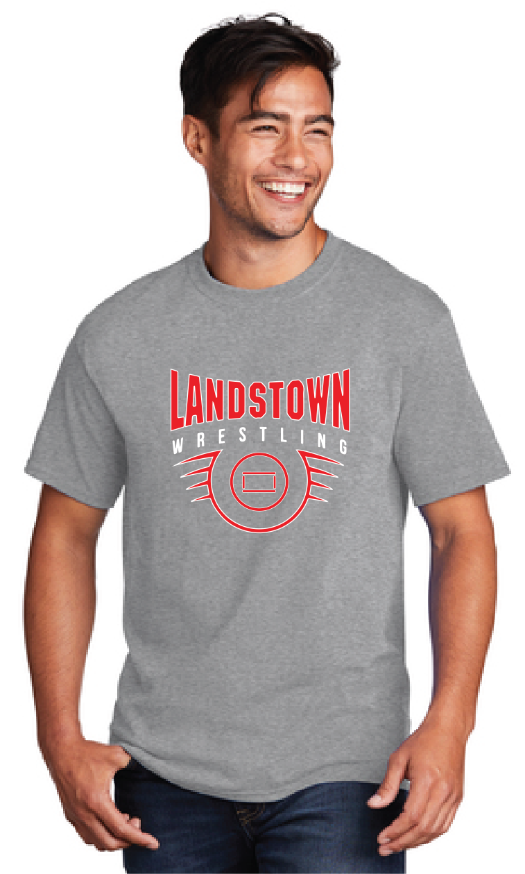 Core Cotton Tee / Athletic Heather / Landstown Middle School Wrestling