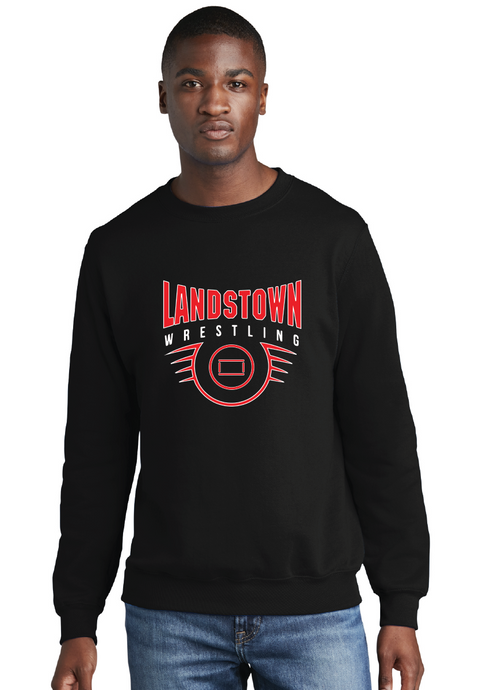 Core Fleece Crewneck Sweatshirt / Black / Landstown Middle School Wrestling