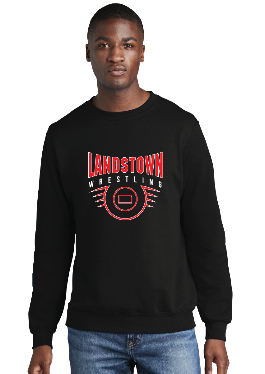 Core Fleece Crewneck Sweatshirt / Black / Landstown Middle School Wrestling