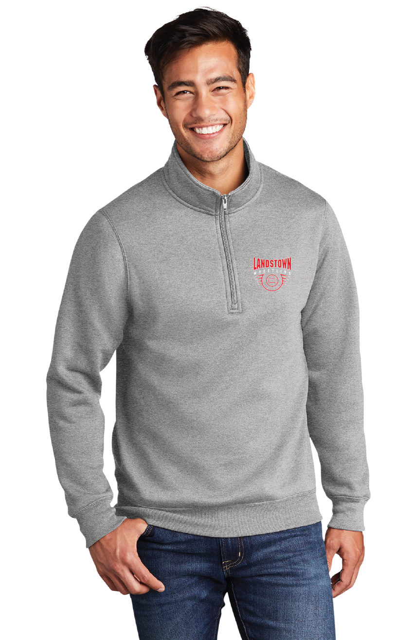 Core Fleece 1/4-Zip Pullover Sweatshirt / Athletic Heather / Landstown Middle School Wrestling