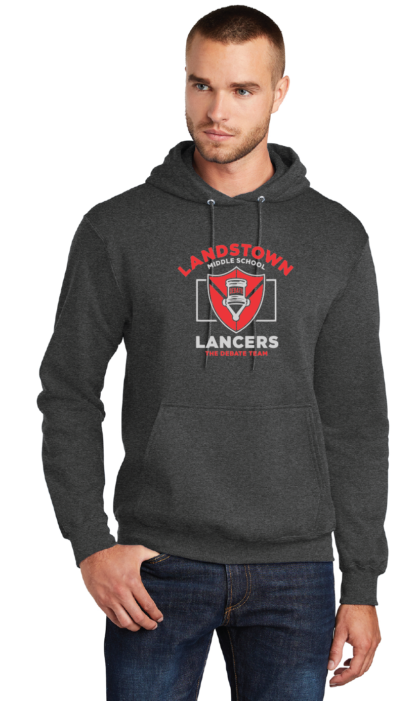 Fleece Pullover Hooded Sweatshirt / Black / Landstown Middle School Debate