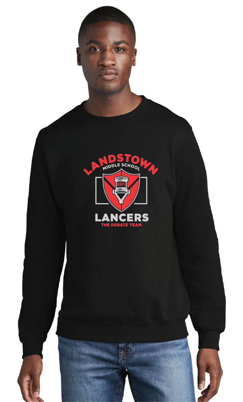 Core Fleece Crewneck Sweatshirt / Black / Landstown Middle School Debate