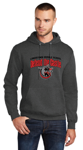 Fleece Pullover Hooded Sweatshirt / Dark Heather Grey / Landstown Middle School