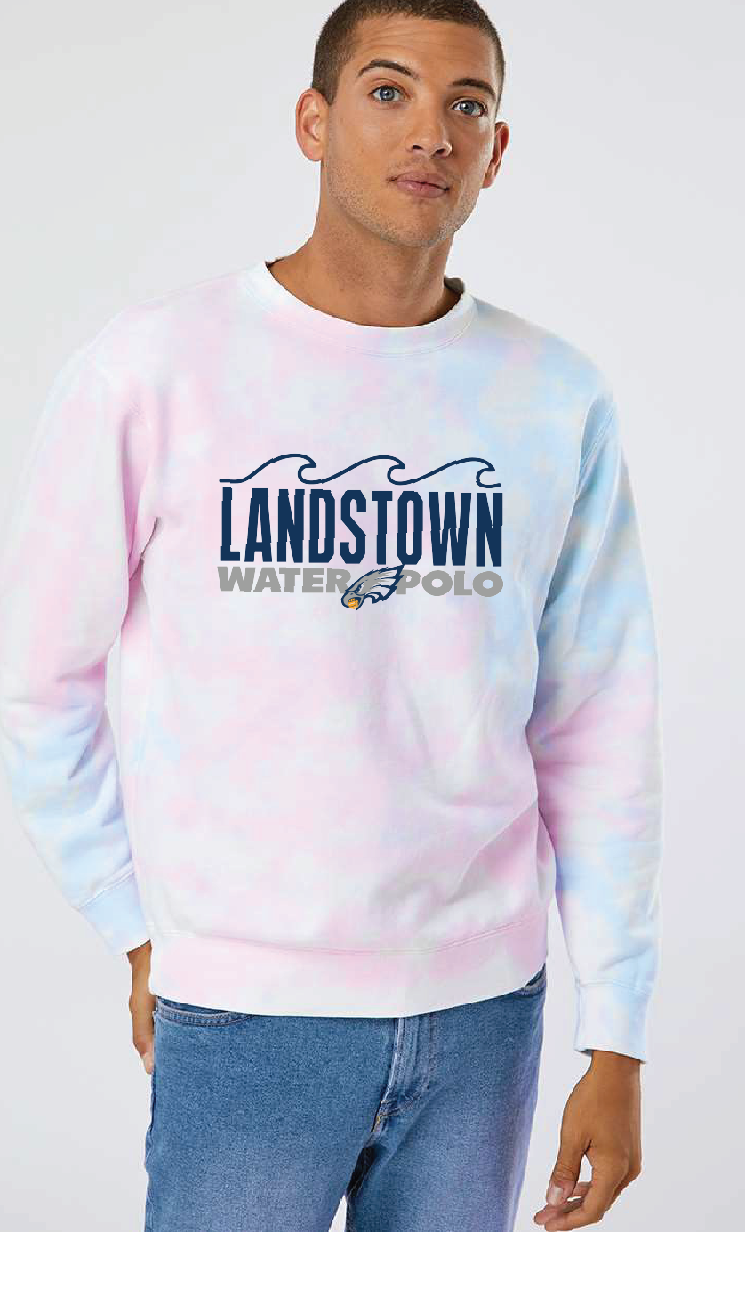 Midweight Tie-Dyed Sweatshirt / Tie Dye Cotton Candy / Landstown High School Water Polo