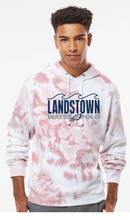 Tie-Dye Fleece Hooded Sweatshirt / Red / Landstown High School Water Polo