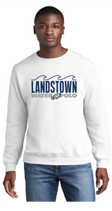 Core Fleece Crewneck Sweatshirt / White / Landstown High School Water Polo