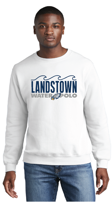 Core Fleece Crewneck Sweatshirt / White / Landstown High School Water Polo