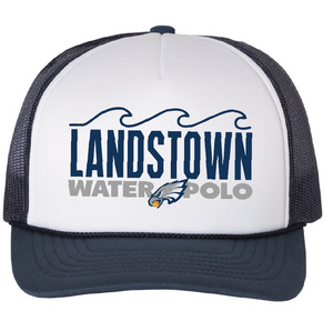 Foam Trucker Cap / White/Navy / Landstown High School Water Polo