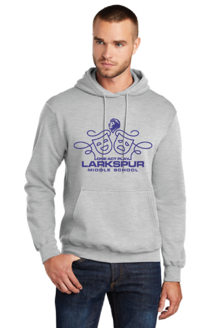 Core Fleece Pullover Hooded Sweatshirt / Ash / Larkspur Middle School One Act Play