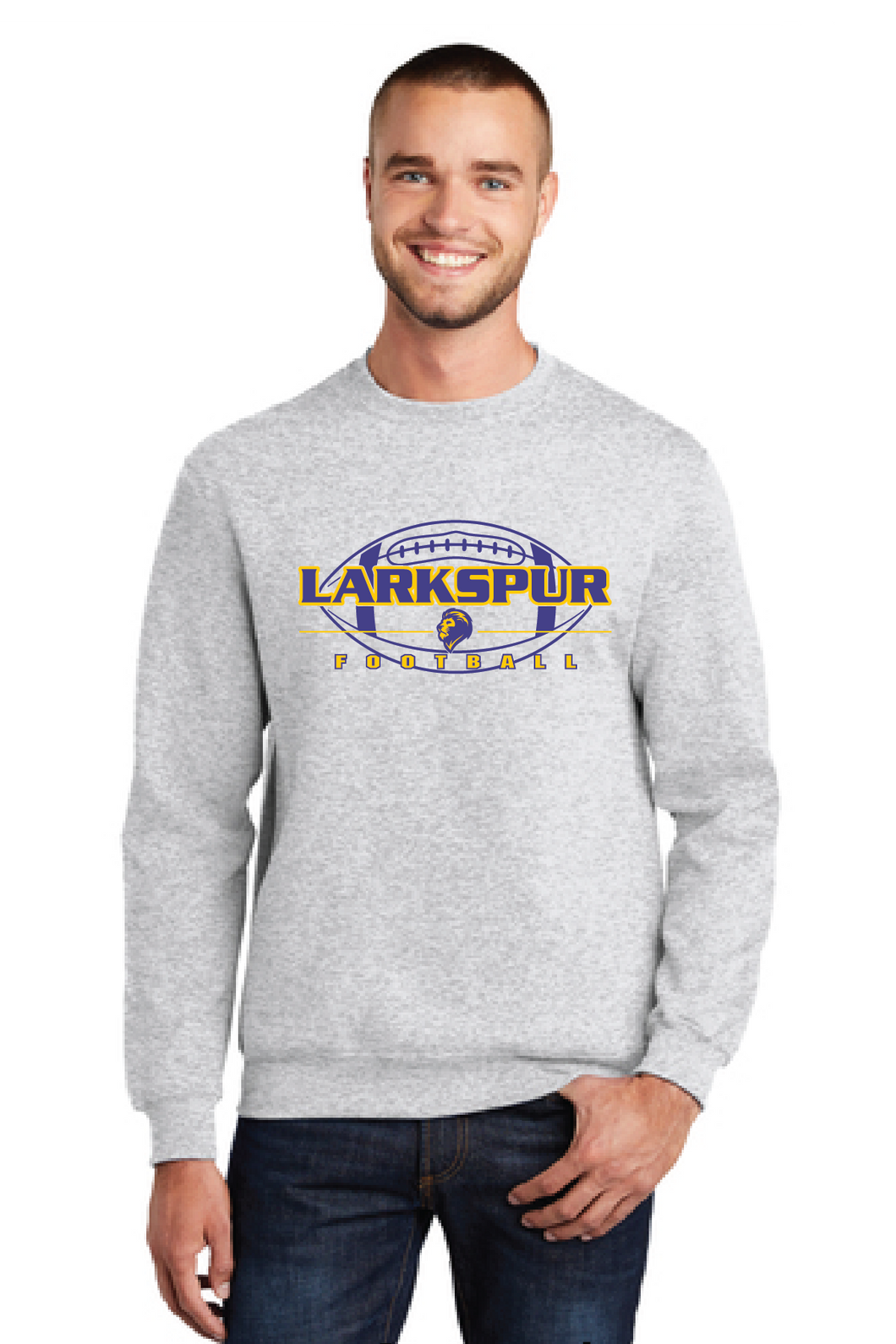 Core Fleece Crewneck Sweatshirt / Ash / Larkspur Middle School Football