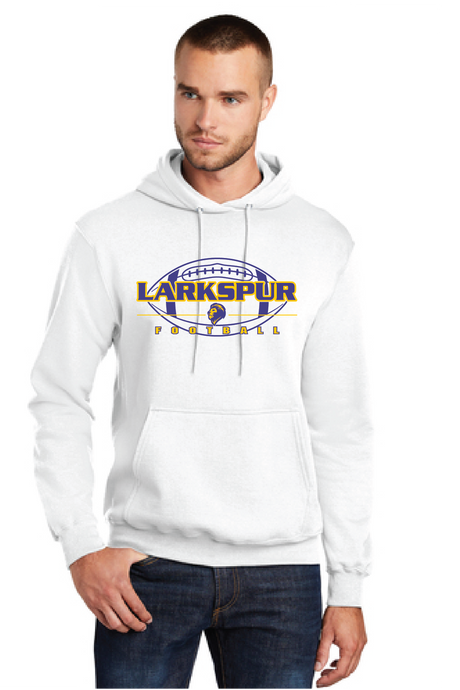 Core Fleece Pullover Hooded Sweatshirt / White / Larkspur Middle School Football