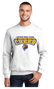 Core Fleece Crewneck Sweatshirt / White / Larkspur Middle School Cheer