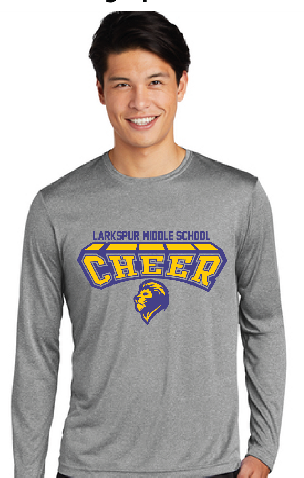 Long Sleeve Heather Contender Tee / Vintage Heather / Larkspur Middle School Cheer