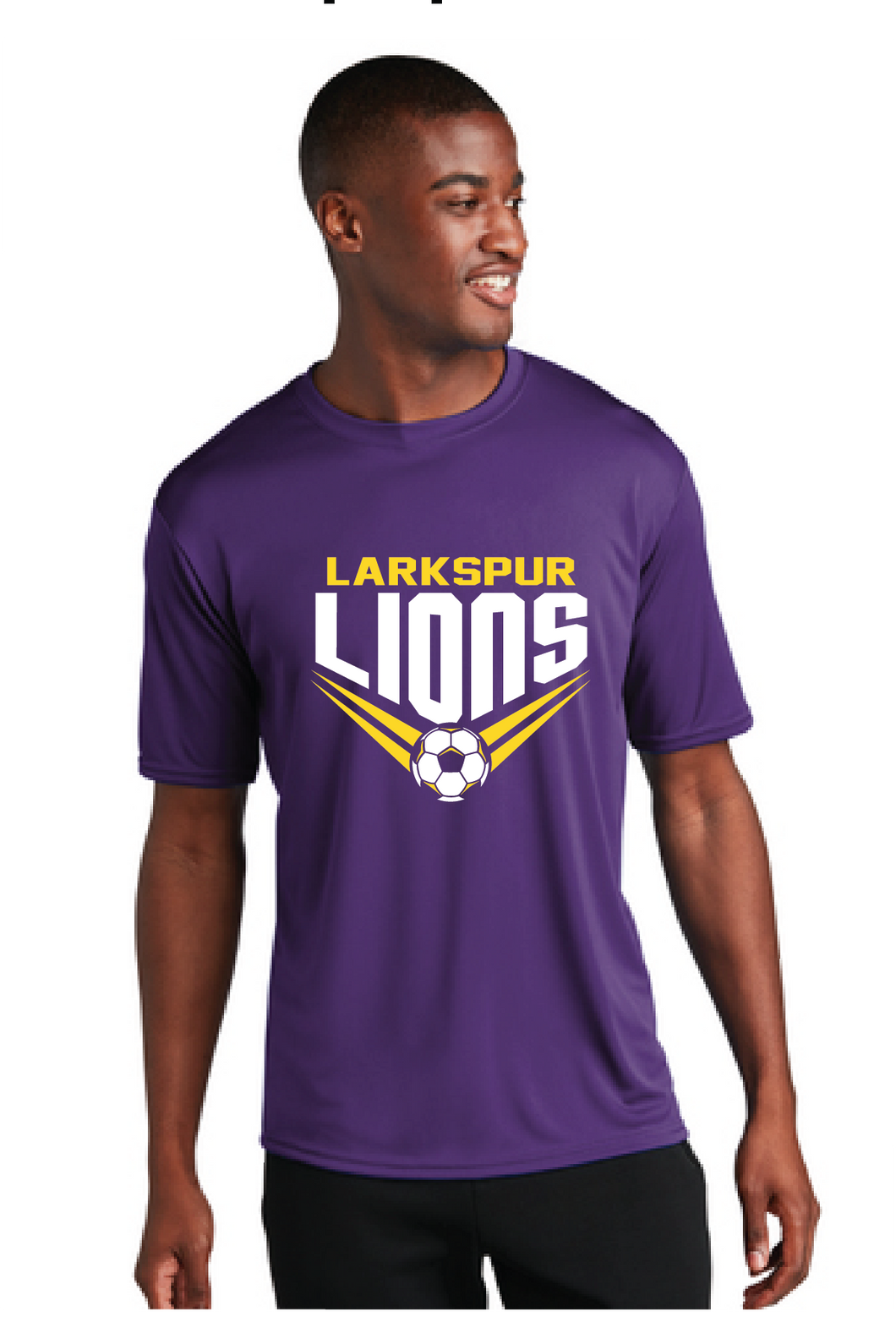 Performance Tee / Purple / Larkspur Middle School Boys Soccer