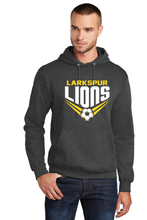 Fleece Pullover Hooded Sweatshirt / Dark Heather Grey / Larkspur Middle School Boys Soccer