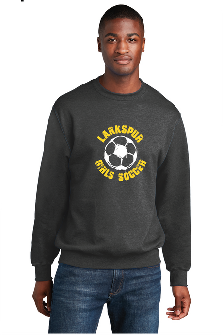 Core Fleece Crewneck Sweatshirt / Dark Heather Grey / Larkspur Middle School Girls Soccer