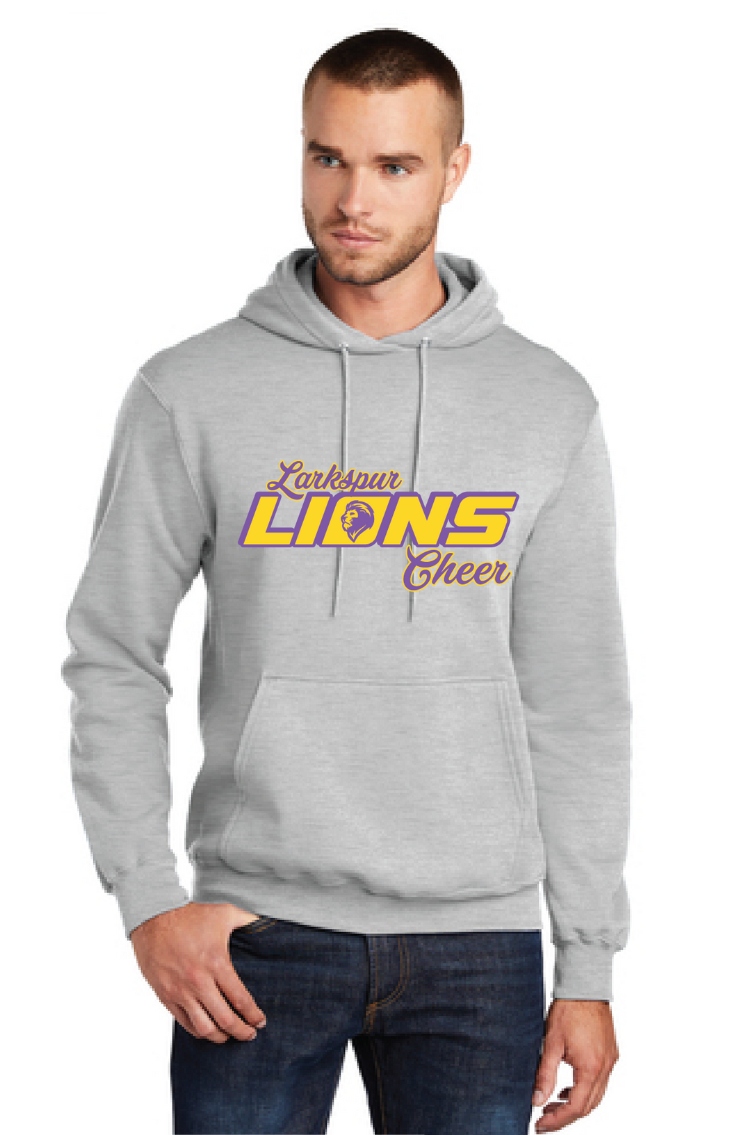 Core Fleece Pullover Hooded Sweatshirt / Athletic Heather / Larkspur Middle School Cheer