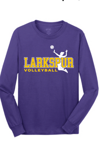 Long Sleeve Core Cotton Tee / Purple / Larkspur Middle School Volleyball