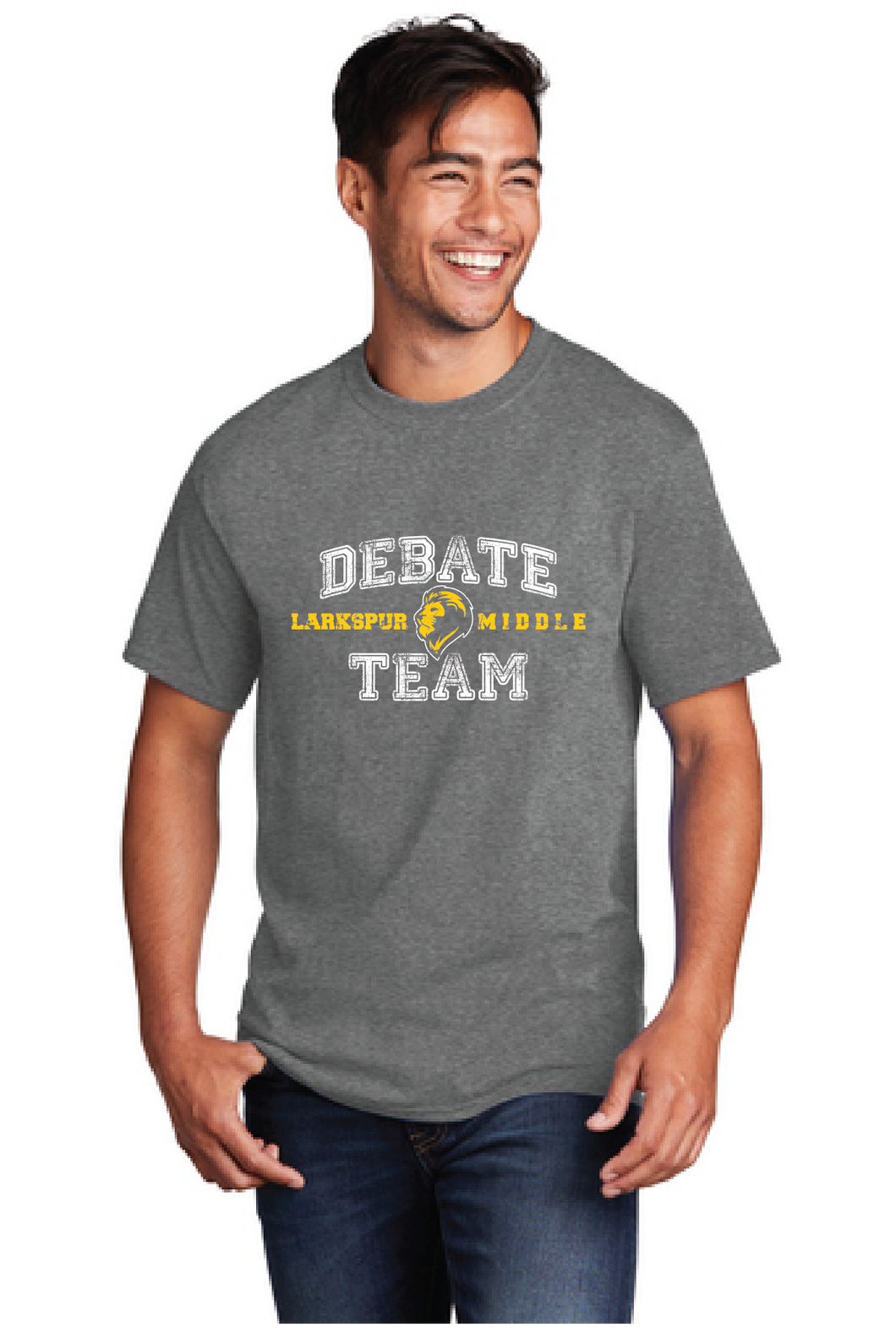 Core Cotton Tee / Graphite Heather / Larkspur Middle School Debate