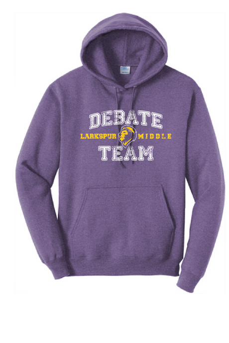 Core Fleece Pullover Hooded Sweatshirt / Purple / Larkspur Middle School Debate