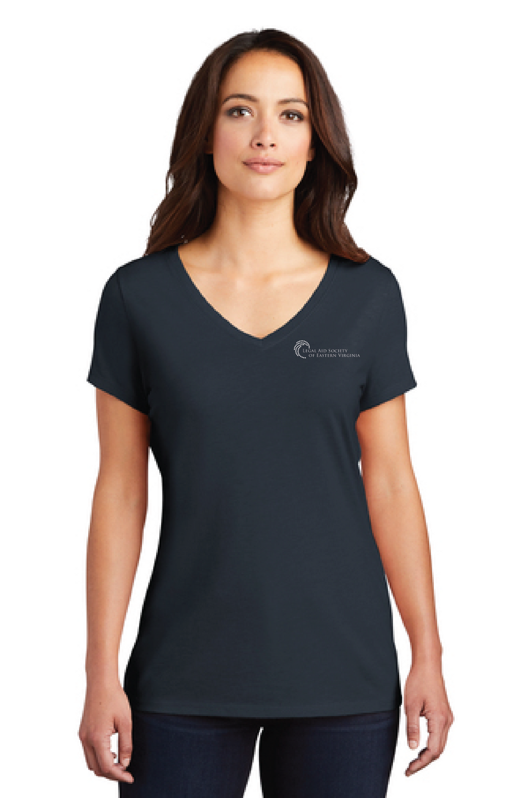 Women’s Softstyle Triblend V-Neck Tee / Navy / Legal Aid Society of Eastern Virginia