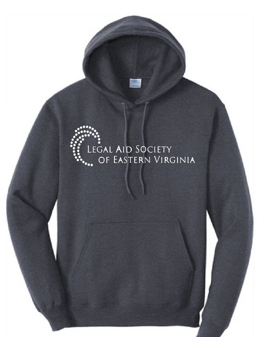 Core Fleece Pullover Hooded Sweatshirt / Heather Navy / Legal Aid Society of Eastern Virginia