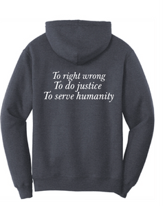 Core Fleece Pullover Hooded Sweatshirt / Heather Navy / Legal Aid Society of Eastern Virginia