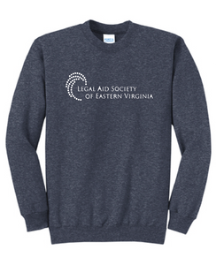 Core Fleece Crewneck Sweatshirt / Heather Navy / Legal Aid Society of Eastern Virginia