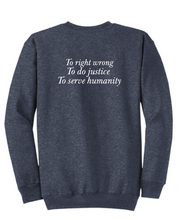 Core Fleece Crewneck Sweatshirt / Heather Navy / Legal Aid Society of Eastern Virginia