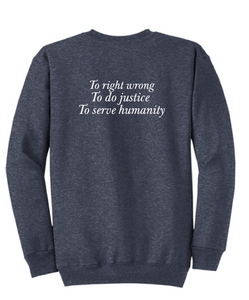 Core Fleece Crewneck Sweatshirt / Heather Navy / Legal Aid Society of Eastern Virginia