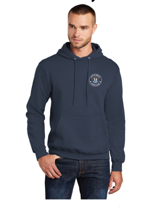 Fleece Pullover Hooded Sweatshirt / Navy / Little Neck Run Club