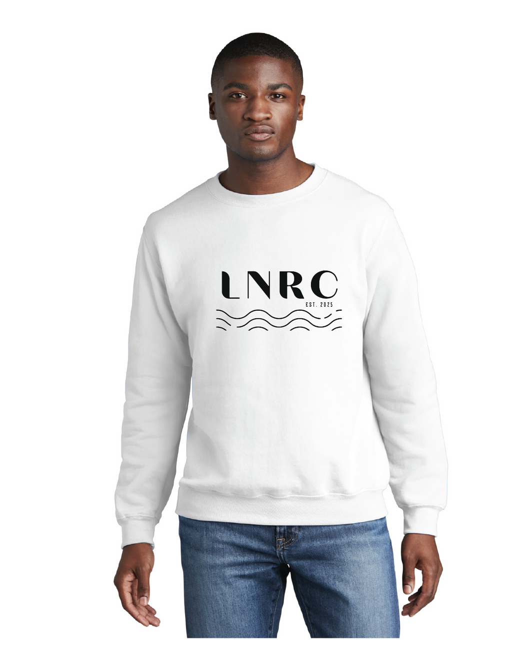Core Fleece Crewneck Sweatshirt (Youth & Adult) / White / Little Neck Run Club