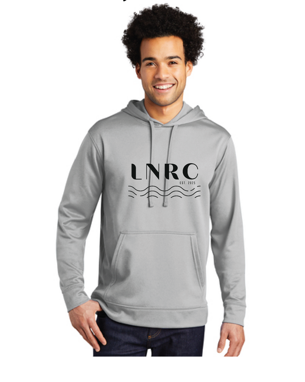 Performance Fleece Pullover Hooded Sweatshirt (Youth & Adult) / Silver / Little Neck Run Club