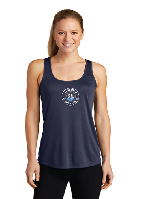Ladies Performance Racerback Tank / Navy / Little Neck Run Club