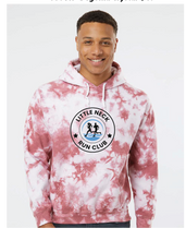 Blended Hooded Tie-Dyed Sweatshirt / Begonia Crystal / Little Neck Run Club