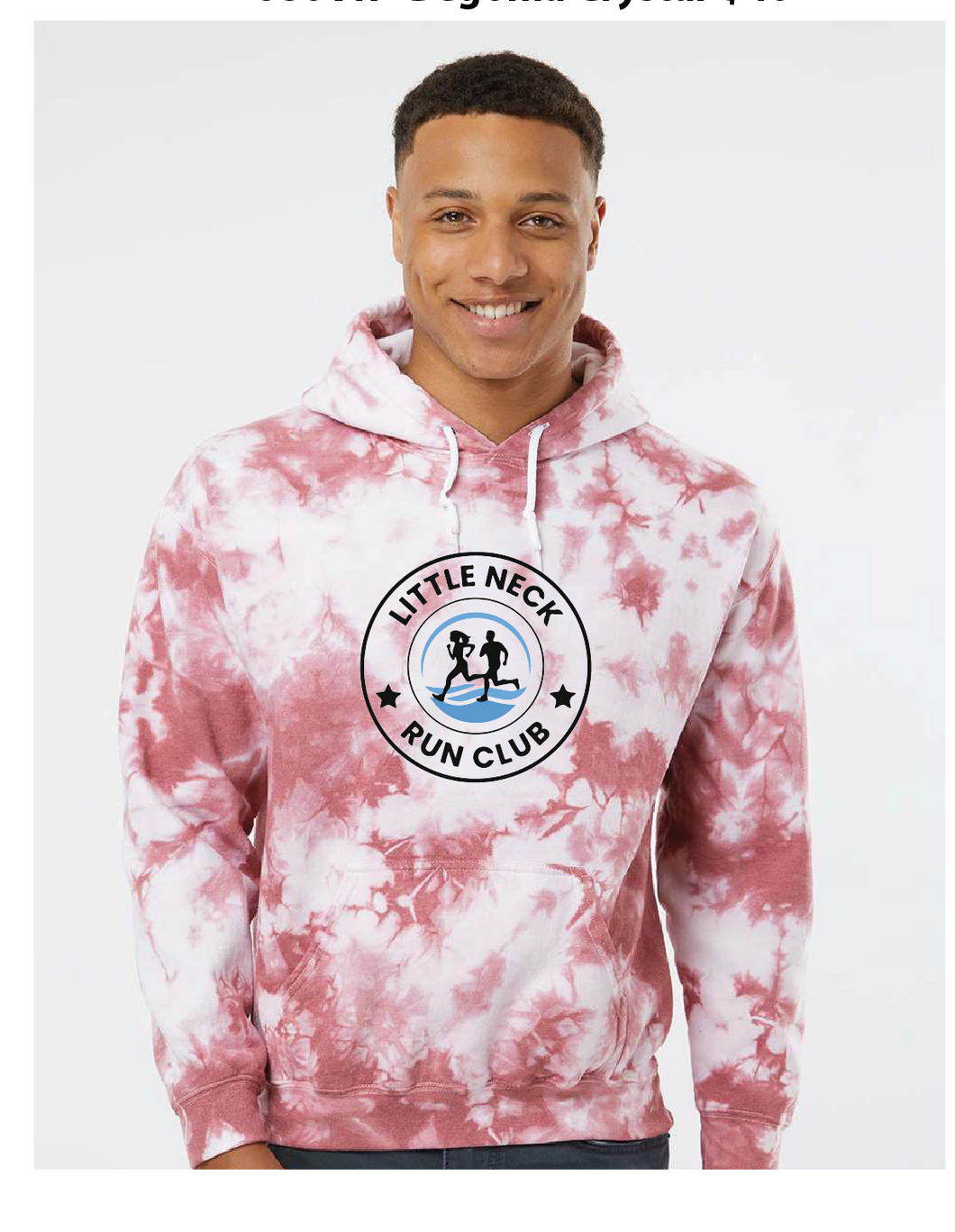 Blended Hooded Tie-Dyed Sweatshirt / Begonia Crystal / Little Neck Run Club