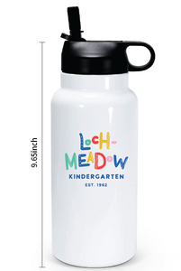 30oz Stainless Steel Water Bottle / White / Loch Meadow Kindergarten