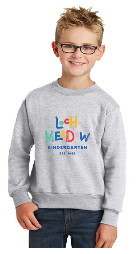 Core Fleece Crewneck Sweatshirt (Youth & Adult) / Ash / Loch Meadow Kindergarten