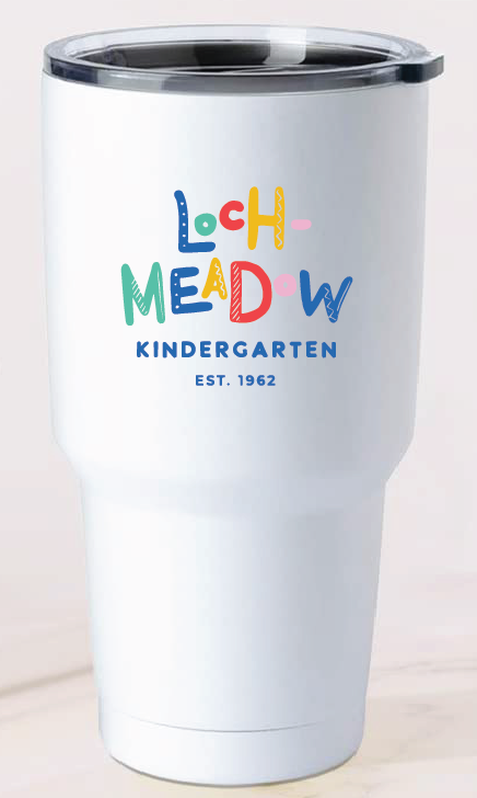 30oz Stainless Steel Tumbler / White / Loch Meadow Kindergarten