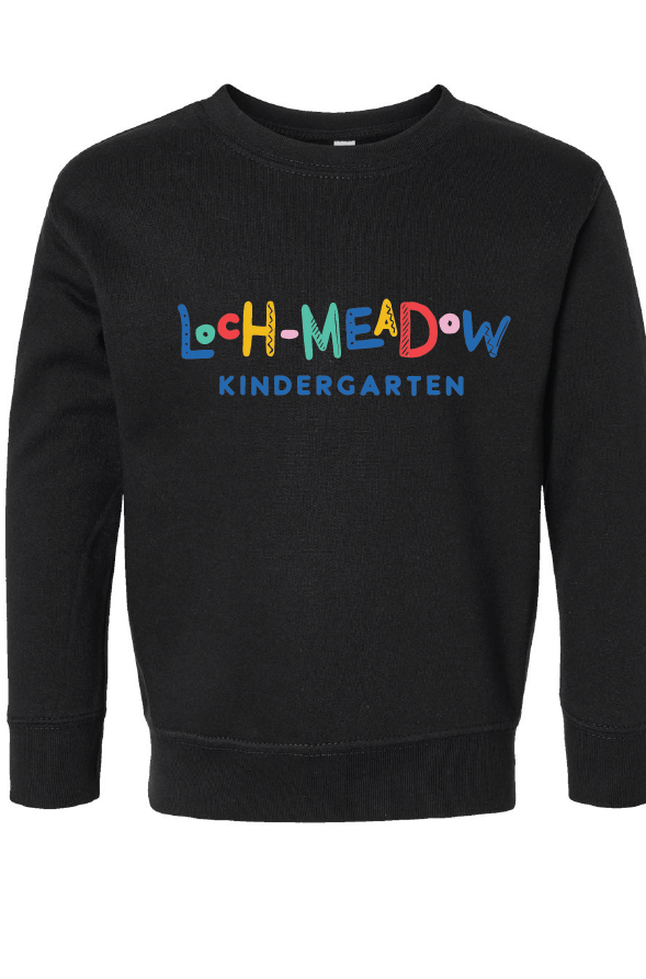 Toddler Fleece Crewneck Sweatshirt / Black / Loch Meadow Kindergarten