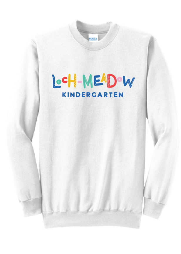 Fleece Crewneck Sweatshirt (Youth & Adult) / White / Loch Meadow Kindergarten