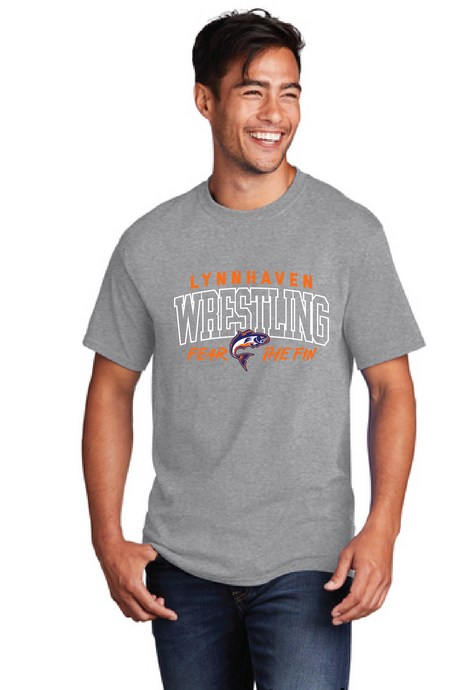Cotton Short Sleeve T-Shirt (Youth & Adult) / Athletic Grey  / Lynnhaven Middle Wrestling