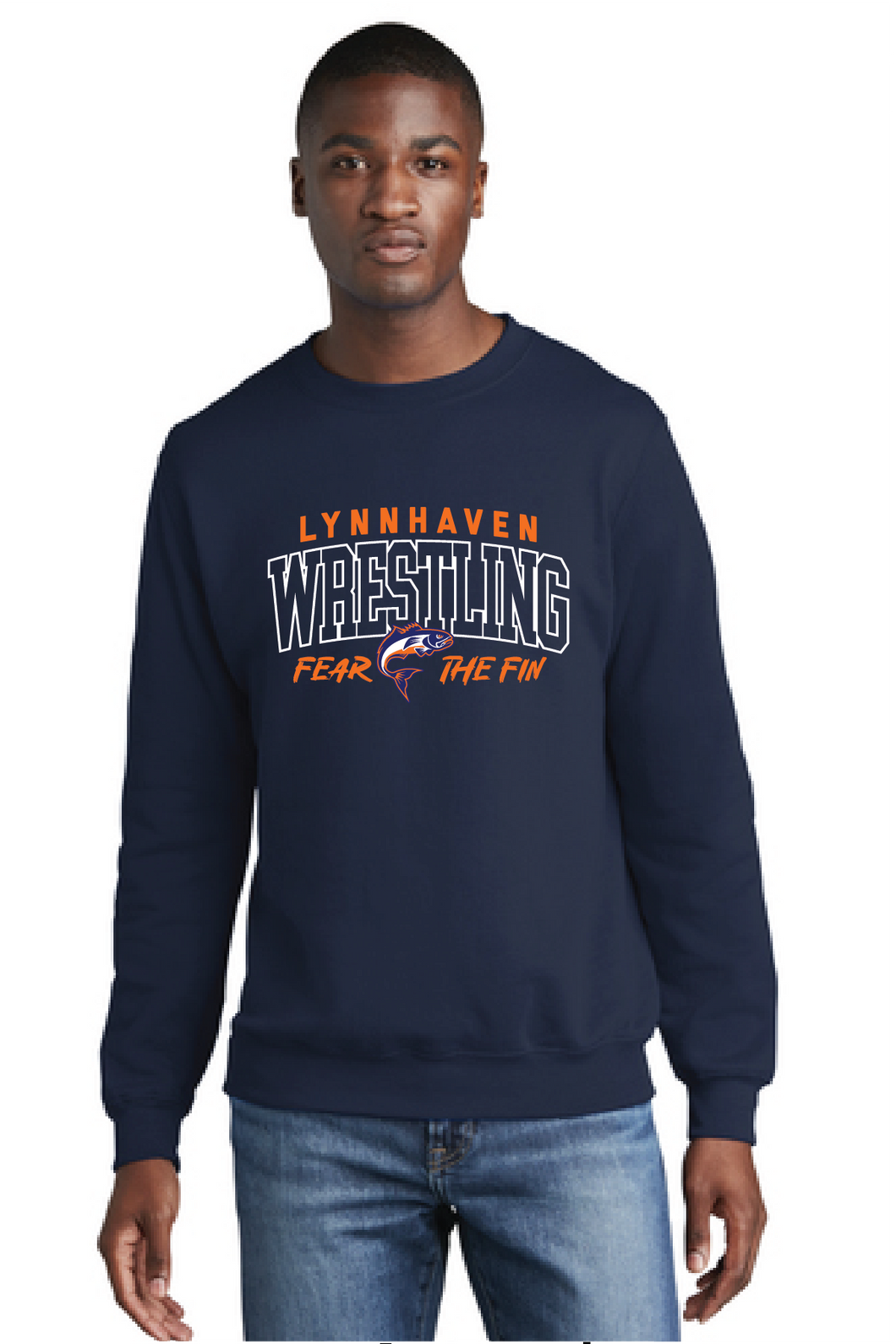 Crewneck Sweatshirt / Navy / Lynnhaven Middle Wrestling