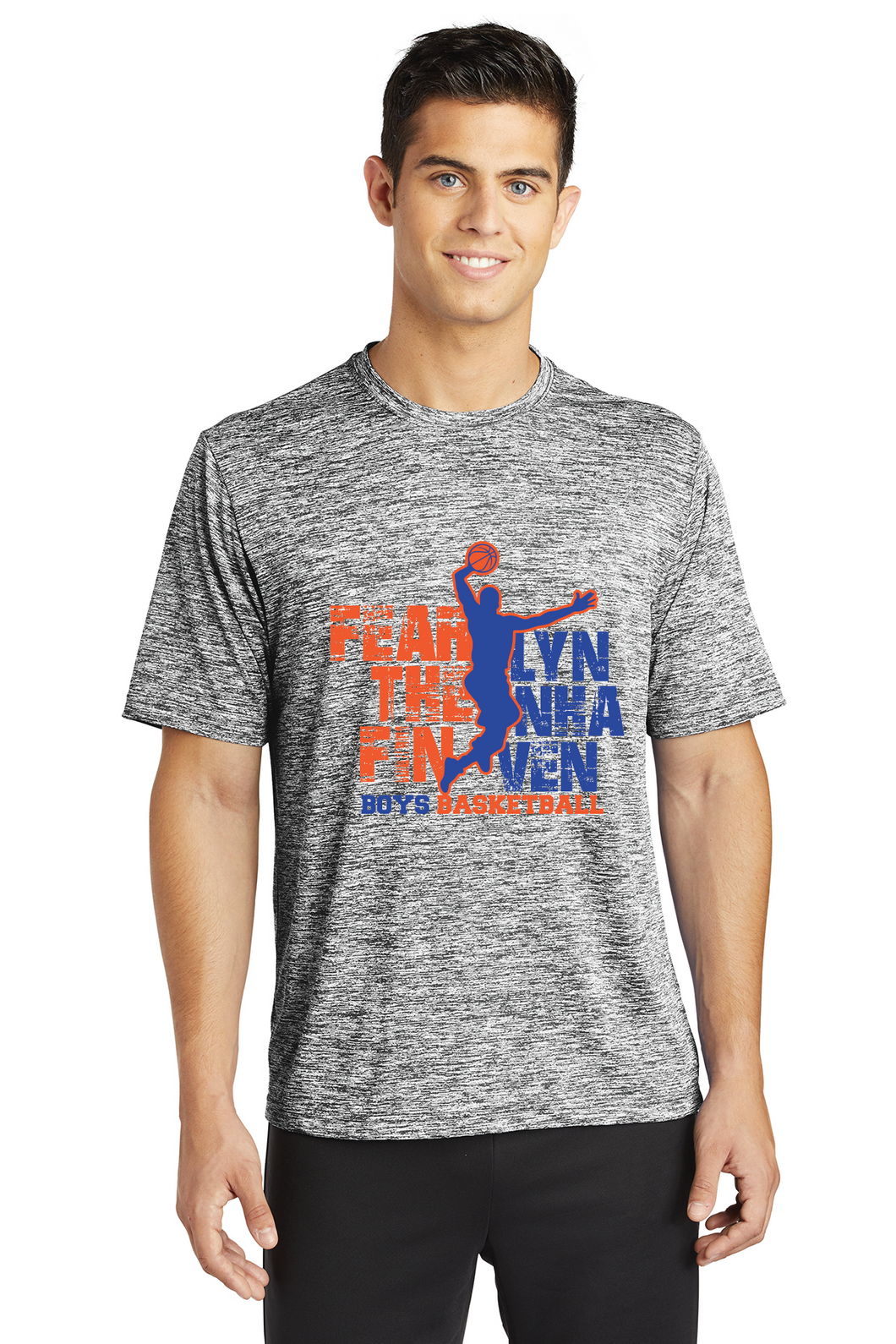 Electric Heather Performance Tee / Black Electric / Lynnhaven Middle School Boys Basketball