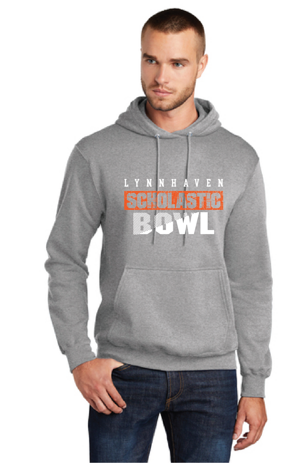 Fleece Hooded Sweatshirt / Athletic Heather / Lynnhaven Middle School Scholastic Bowl