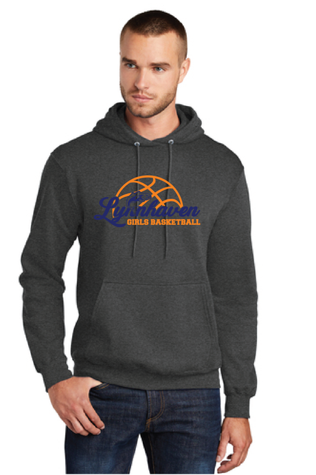 Fleece Pullover Hooded Sweatshirt / Dark Heather Charcoal / Lynnhaven Middle School Girls Basketball